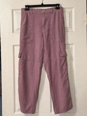 Pilcro Anthropologie Purple Linen Blend Beach Cargo Pants 
Size XS
